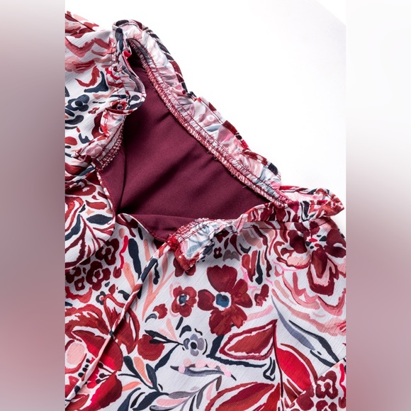 Pitaya Pink Floral Print Ruffle Tiered Puff Sleeve
Mini Dress Bohemian Mini - Picture 5 of 11